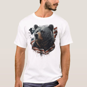 T-shirt Chemise Meow Patriotique Bear Cat