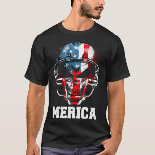 T-shirt Chemise Merica Football Drapeau Usa 4 Juillet Fier