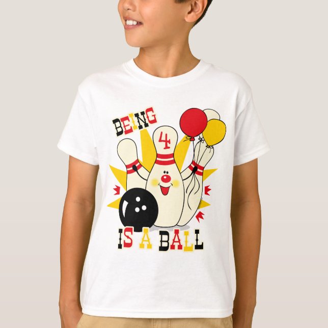 T-shirt Chemise mignonne d'anniversaire de Pin de bowling (Devant)