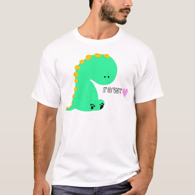 T-shirt Chemise mignonne de dinosaure de RAWR (Devant)