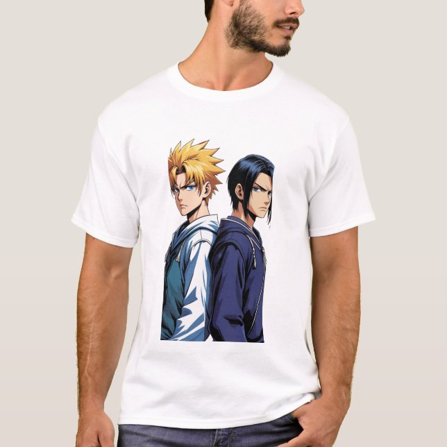 T-shirt Chemise minimaliste Gras Anime Guerrier (Devant)