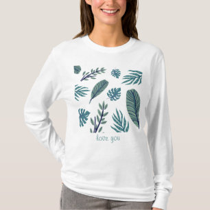 T-shirt Chemise moderne feuille verte