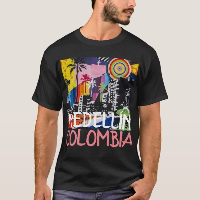 T-shirt Chemise murale Cool du graffiti MEDELLÍN COLOMBIA, (Devant)