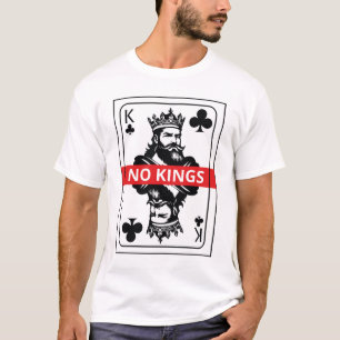 T-shirt Chemise No Kings Club – Carte à jouer noire et bla