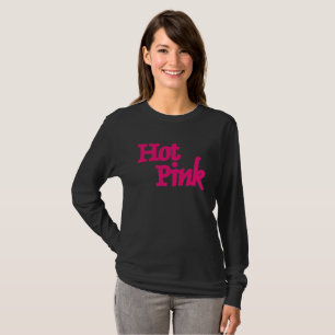 T-shirt Chemise noire à manches longues pour femmes rose c