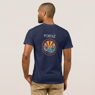 T-shirt Chemise noire avec logo PortAz sur l'avant et l'ar