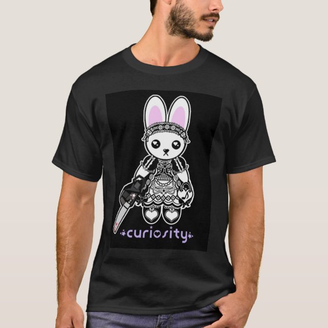 T-shirt Chemise noire de lapin de tronçonneuse de (Devant)