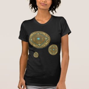 T-shirt Chemise noire des femmes Pisces Mandala