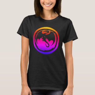 T-shirt Chemise noire néon femme dragon noir