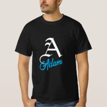 Chemise noire personnalisée avec lettre monogramme