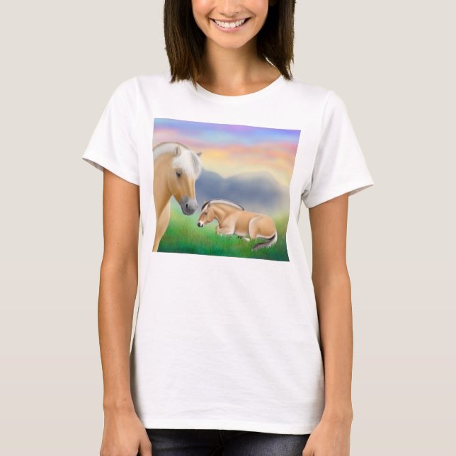 T-shirt Chemise norvégienne de Babydoll de chevaux de (Devant)