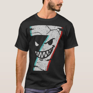 T-shirt Chemise Numéro 7 Évil - 7 a Mangé 9 Blague 67 Mème