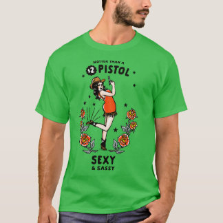 T-shirt Chemise Occidentale Retro Sexy Sassy Cadeau