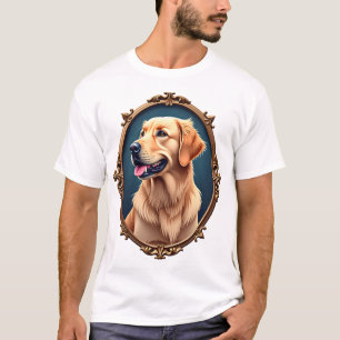 T-shirt Chemise ovale cameo Retriever doré patriotique 2