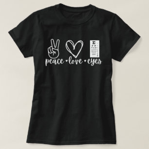 T-shirt Chemise Paix Amour Yeux,Cadeau d'optométriste,Cade