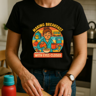 T-shirt Chemise Parente Mignonne ; Fermeture Des Yeux De P