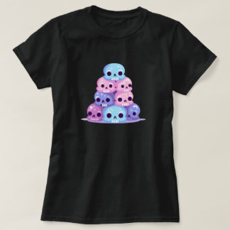 T-shirt Chemise pastel goth pile de crânes mignons