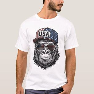 T-shirt Chemise patriotique avec gravure vintage de gorill