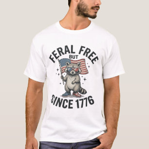 T-shirt Chemise Patriotique Raton Laveur Sauvage Mais Libr