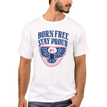 Chemise Patriotique USA Fièrement Libre Étiquettes