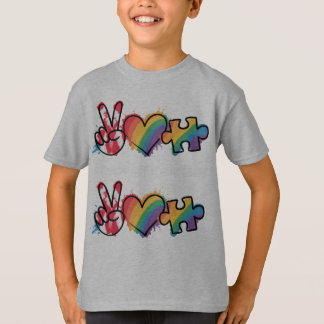 T-shirt Chemise Peace.Love.Autism