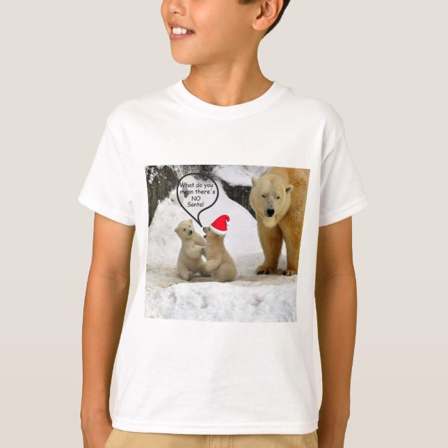T-shirt Chemise Père Noël de l'ours polaire pour enfants (Devant)