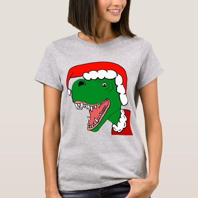 T-shirt Chemise père Noël T-Rex (Devant)