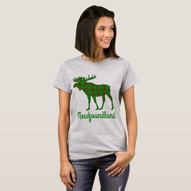 T-shirt Chemise personnalisable d'orignaux de Terre-Neuve (Devant entier)