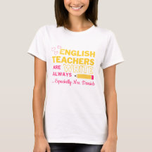 Chemise personnalisable pour professeur d'anglais