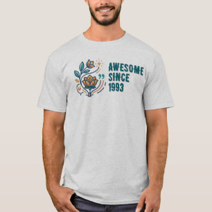 T-shirt Chemise personnalisée année de naissance Fleurie E