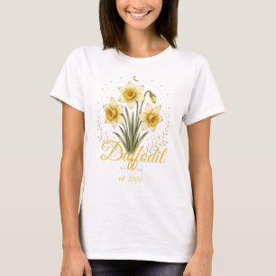 T-shirt Chemise personnalisée avec nom et fleur de naissan