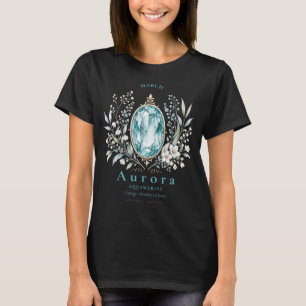 T-shirt Chemise personnalisée avec pierre de naissance Aqu