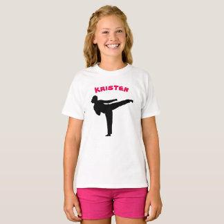 T-shirt Chemise personnalisée de fille de karaté