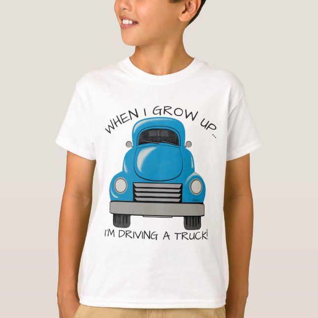 T-shirt Chemise personnalisée par camion bleu (Devant)