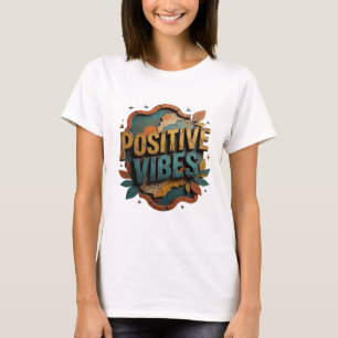 T-shirt Chemise personnalisée VIBES POSITIVES Orange clair