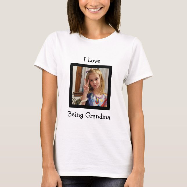 T-shirt Chemise photo et texte personnalisée pour grand-ma (Devant)