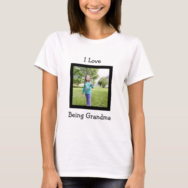 T-shirt Chemise photo et texte personnalisée pour grand-ma (Devant)