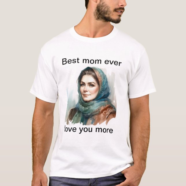 T-shirt chemise photo et texte pour maman (Devant)