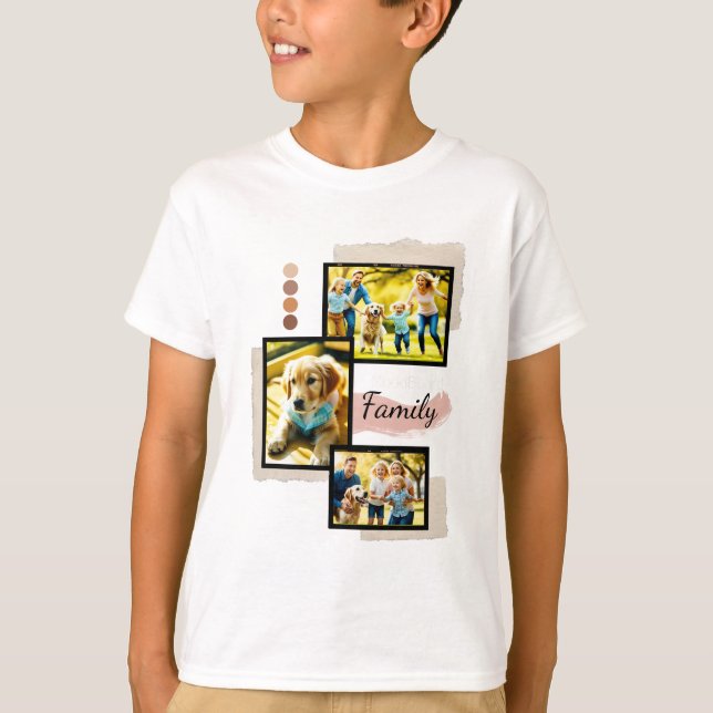 T-shirt Chemise Photo Famille : Chercher Chaque Moment (Devant)