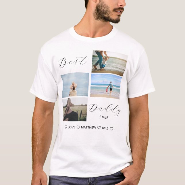 T-shirt Chemise photo personnalisée Meilleur Papa (Devant)