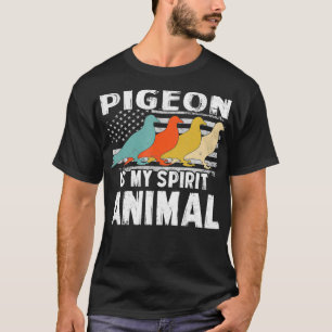 T-shirt Chemise Pigeon Vintage American Drapeau Esprit Ani