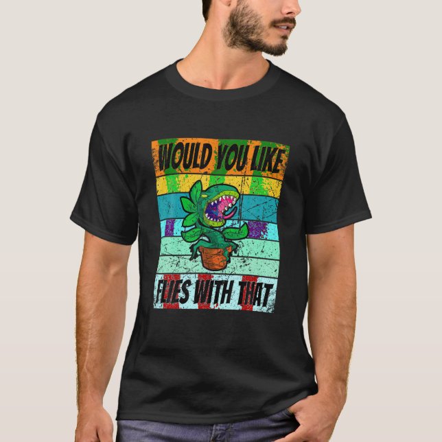 T-shirt Chemise Plante carnivore Retro Vénus Fly Trap (Devant)