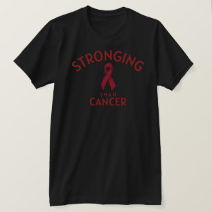 T-shirt Chemise Plus Fort que le Cancer – Détail d'impress