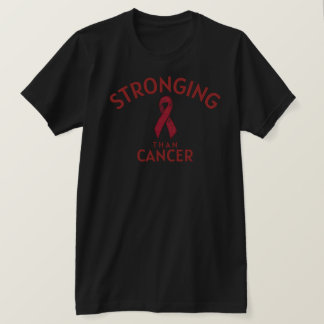 T-shirt Chemise Plus Fort que le Cancer – Détail d'impress