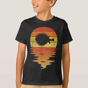 T-shirt Chemise Poisson-Lune Rétro Coucher de Soleil 70s V