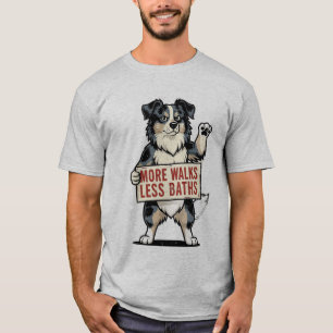T-shirt Chemise pour chien Plus de promenades moins de bai