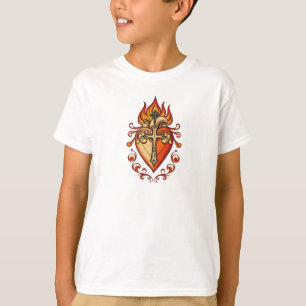 T-shirt Chemise pour enfants catholique du Sacré-Cœur