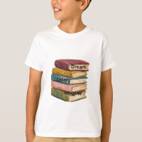Chemise pour enfants "Livres empilés 'Rêver, Color