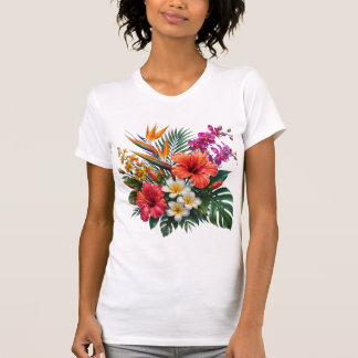 T-shirt Chemise pour femmes Vibrant Tropical Floral Art |
