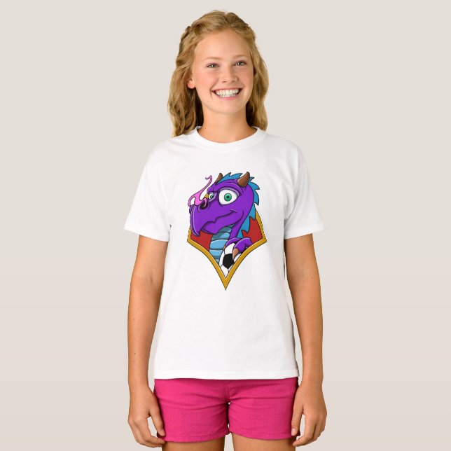 T-shirt Chemise pourpre d'équipe de football de dragons (Devant entier)
